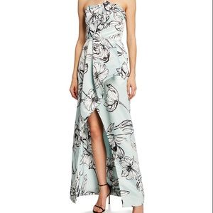 Parker Black Label Whitney Floral Satin Strapless Arched Gown
